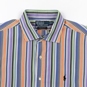 Vintage Polo Ralph Lauren Pastel Shirt Men's XL Rainbow Stripe Colorful EUC‎